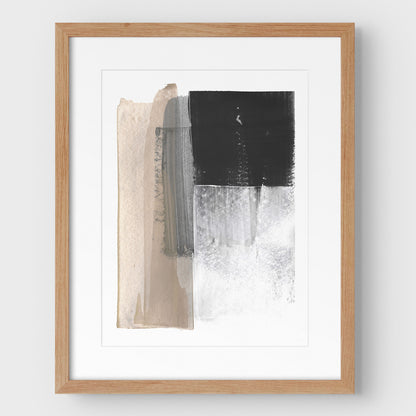 Beige and Grey Colorblock Print