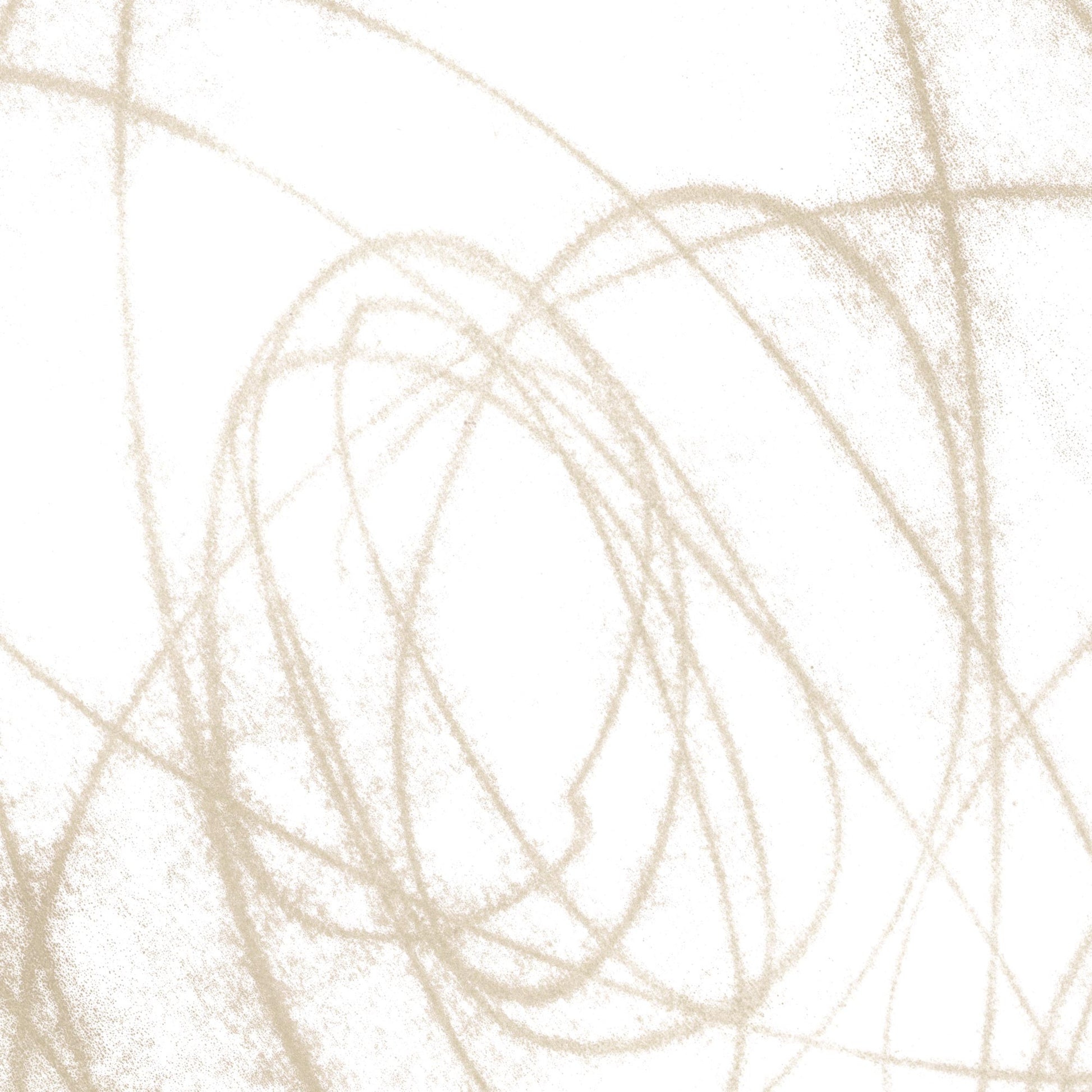 Beige Orbital Geometric Abstract Line Drawing Print