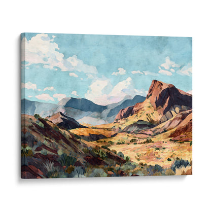 Big Bend Desert Landscape Watercolor Print