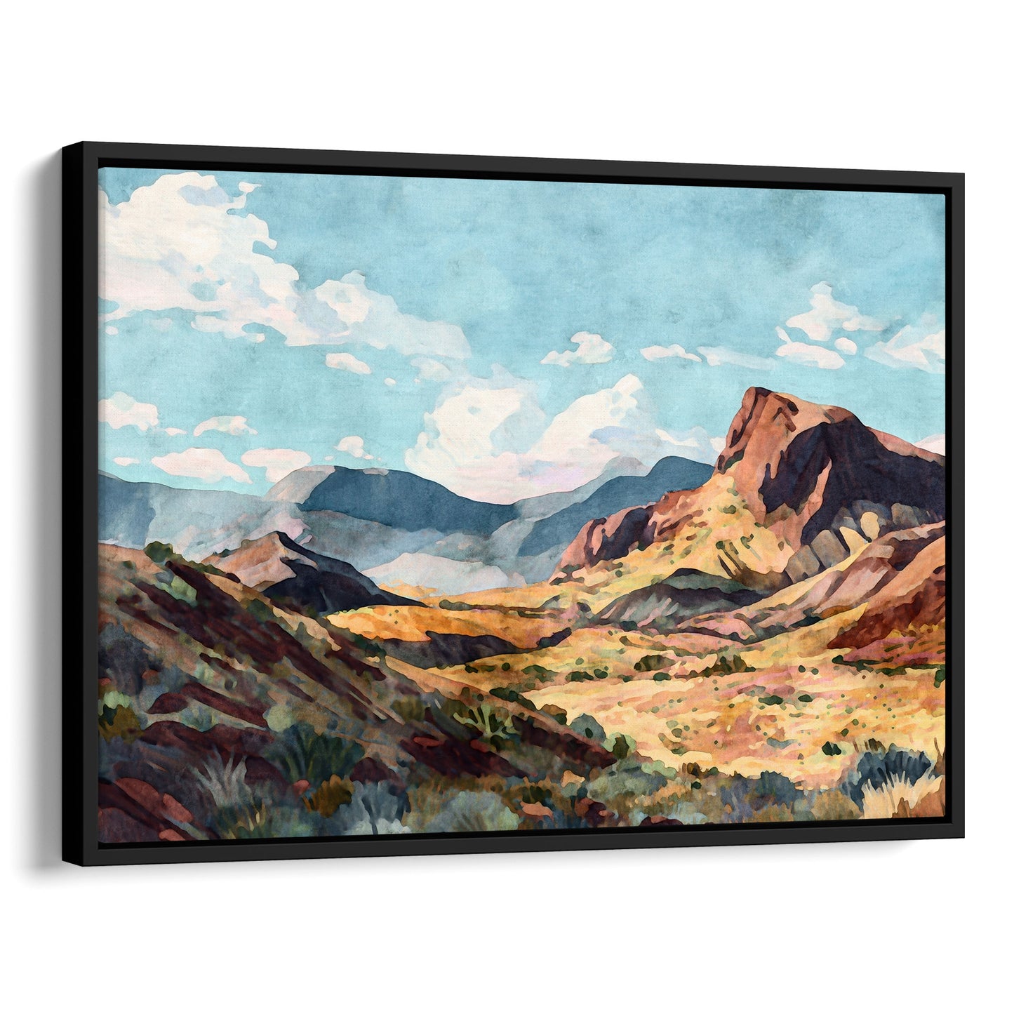 Big Bend Desert Landscape Watercolor Print