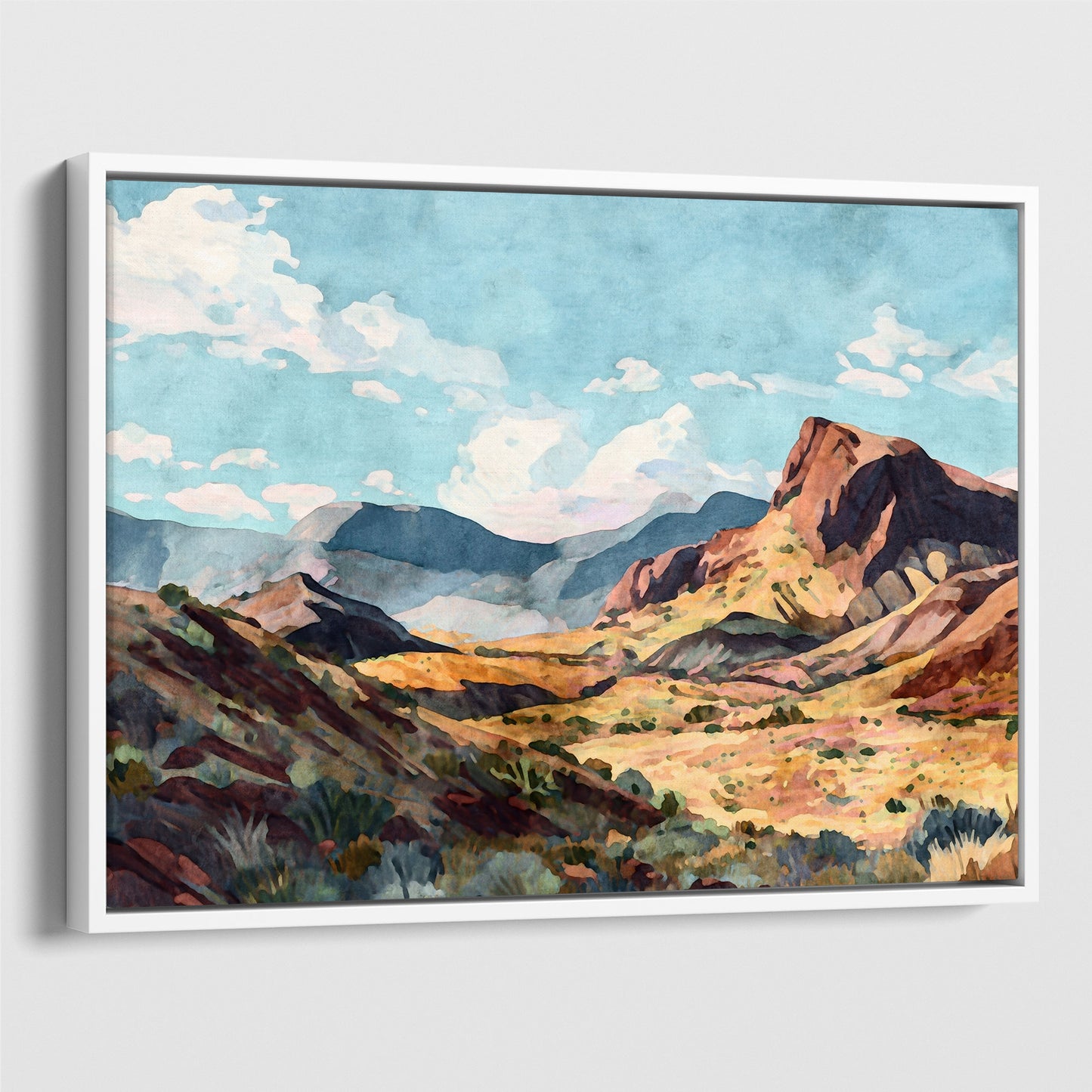 Big Bend Desert Landscape Watercolor Print