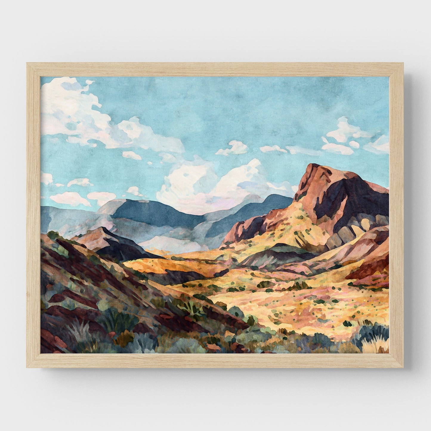 Big Bend Desert Landscape Watercolor Print