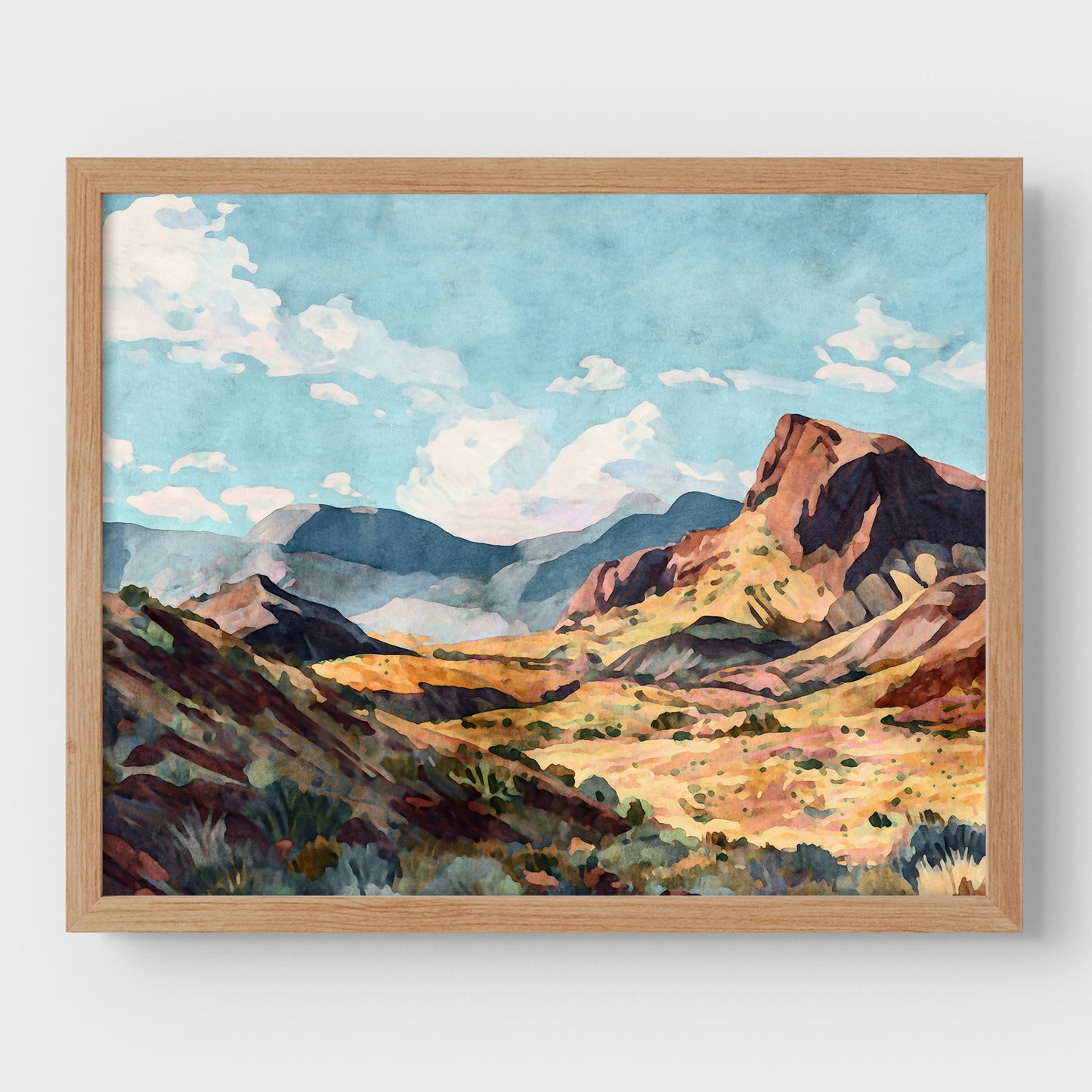 Big Bend Desert Landscape Watercolor Print