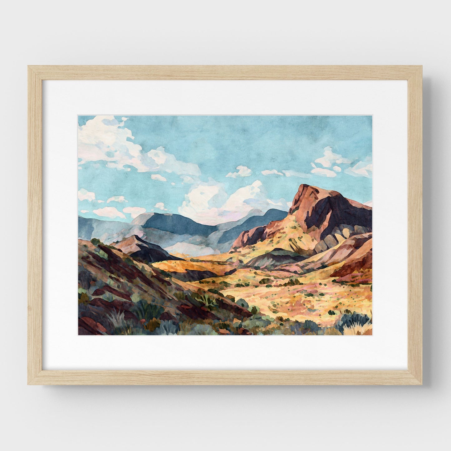 Big Bend Desert Landscape Watercolor Print