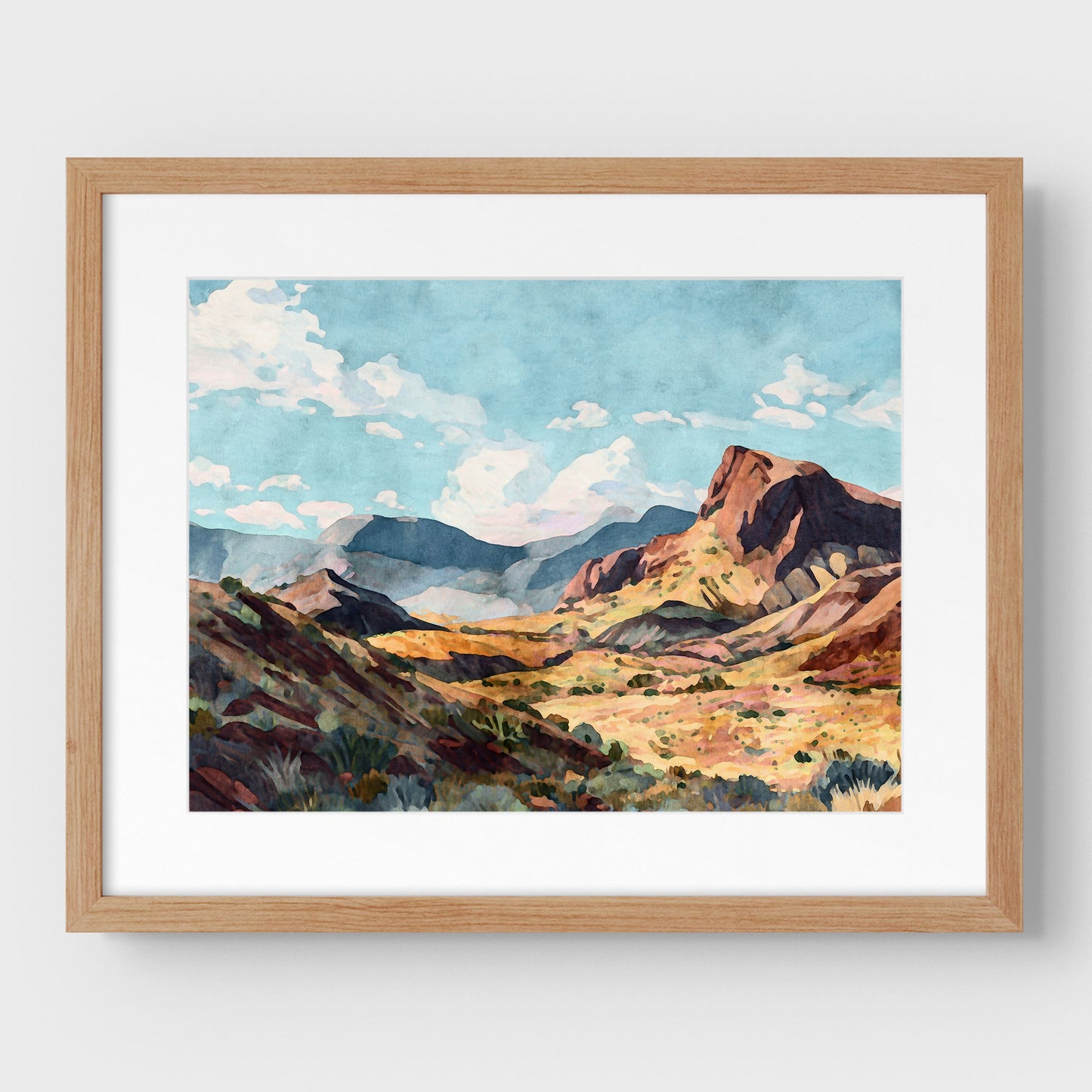 Big Bend Desert Landscape Watercolor Print