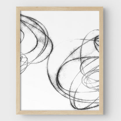 Black and White Scribble III Print