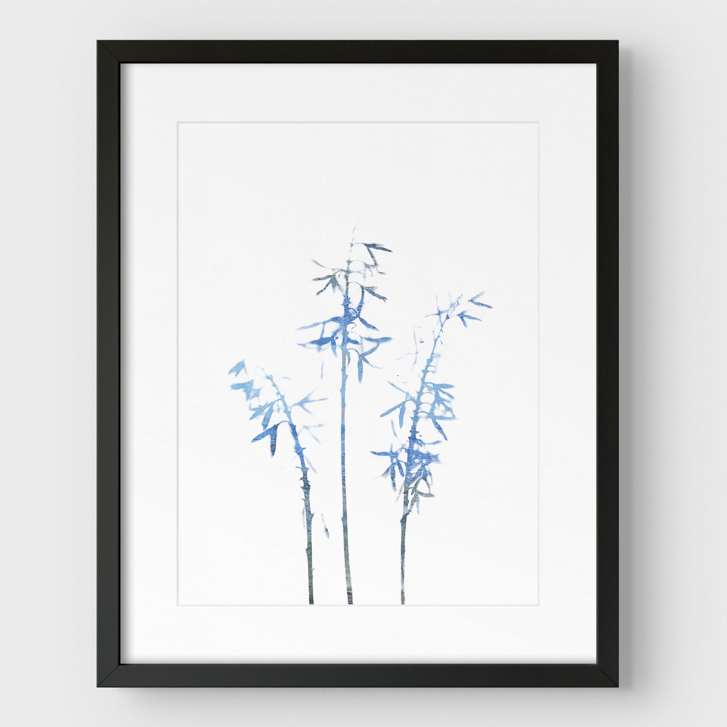 Blue Bamboo Print
