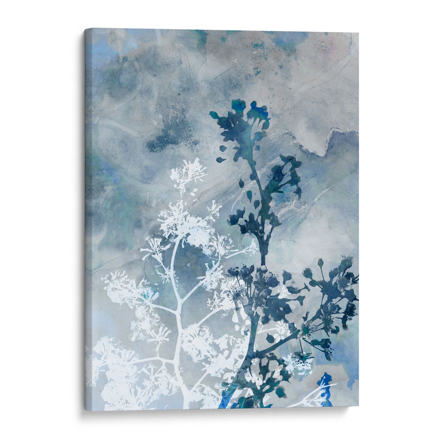 Blue Botanical Silhouette Print