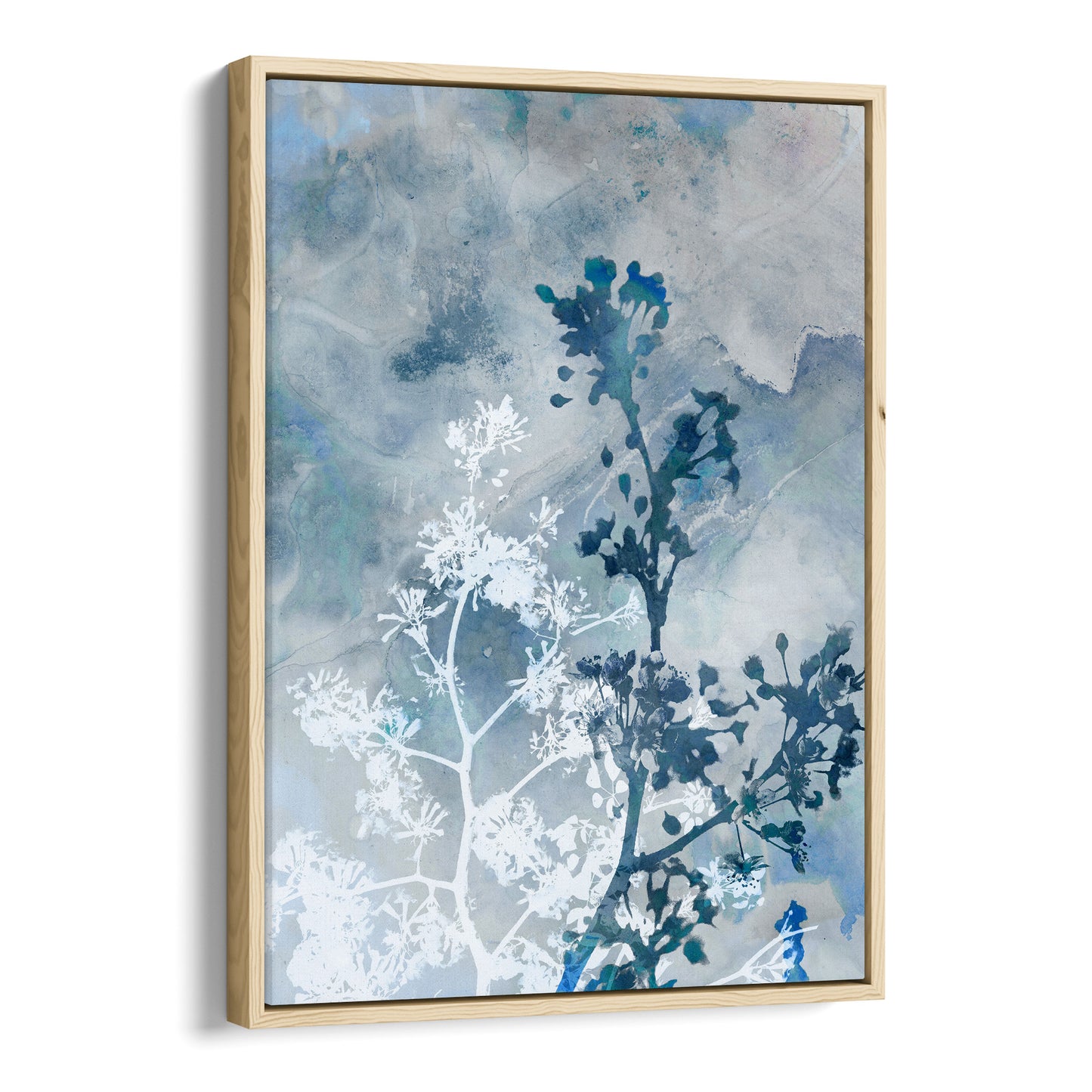 Blue Botanical Silhouette Print