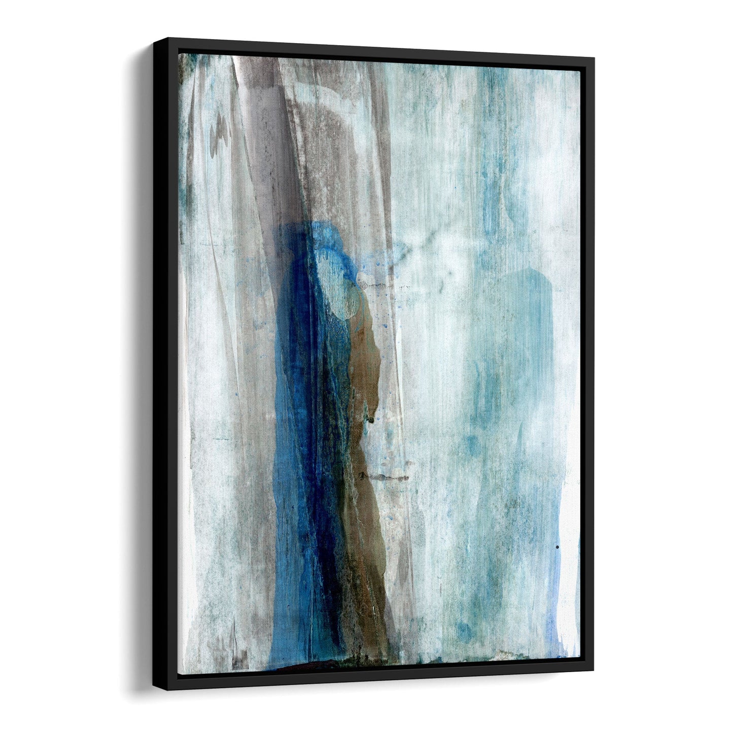 Blue and Brown Minimalist Abstract Watercolor Painting Print