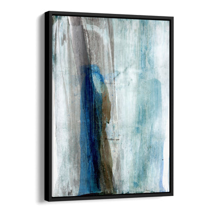 Blue and Brown Minimalist Abstract Watercolor Painting Print
