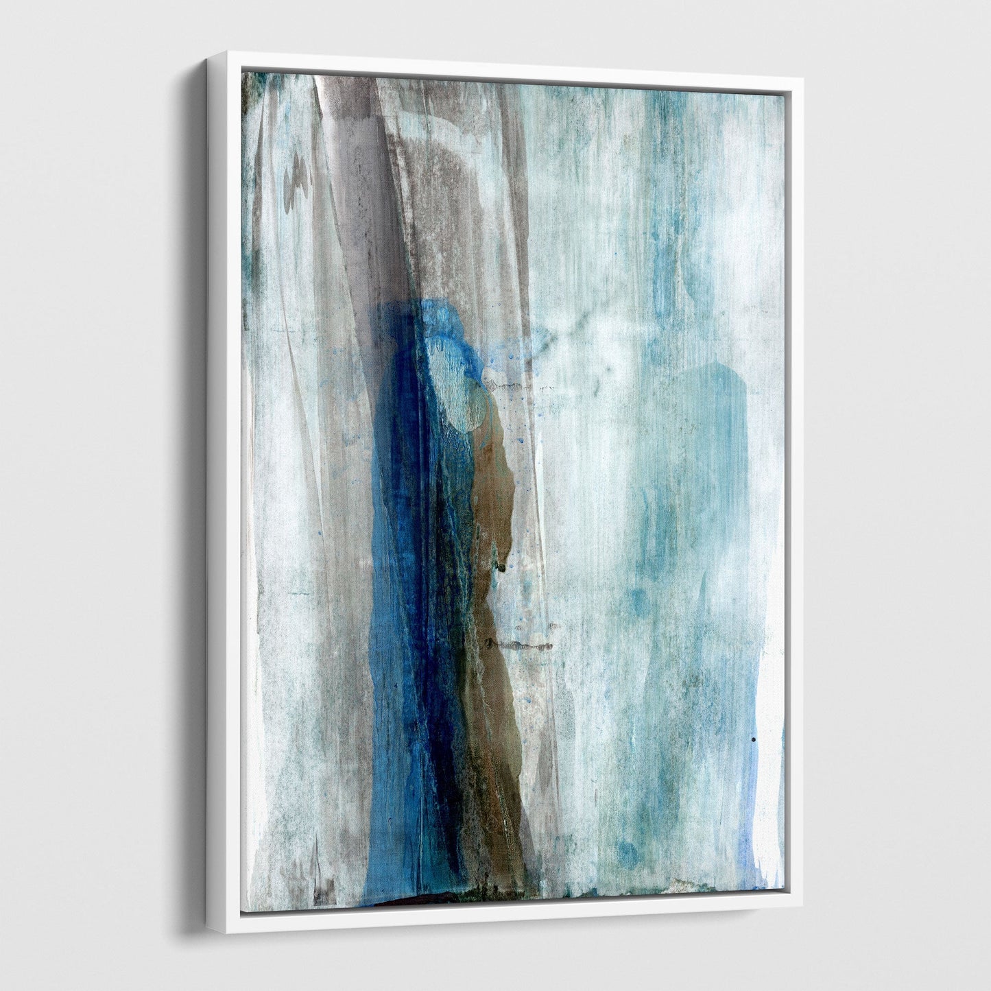 Blue and Brown Minimalist Abstract Watercolor Painting Print