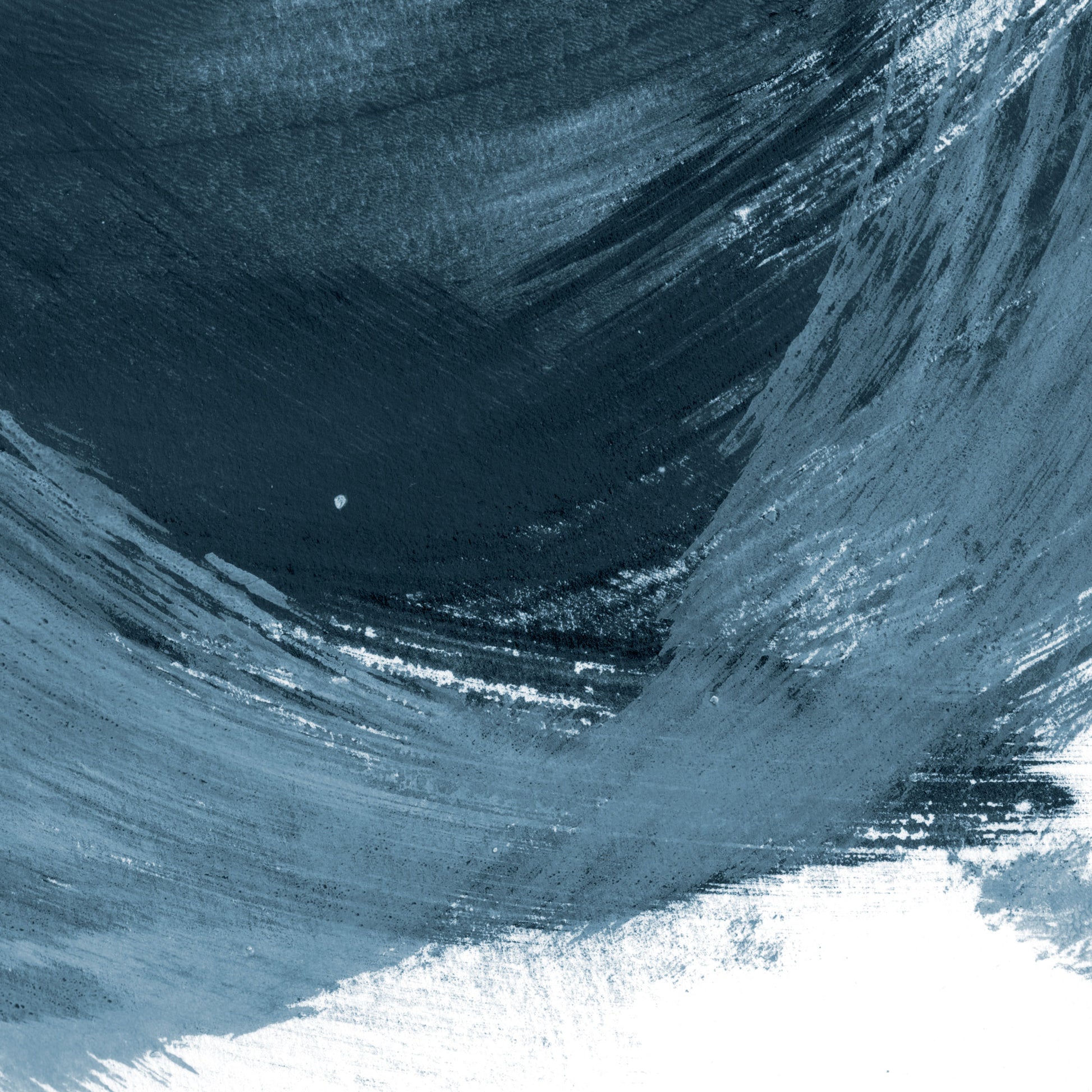 Blue Minimalist Abstract Curved Brush Stroke Painting Print