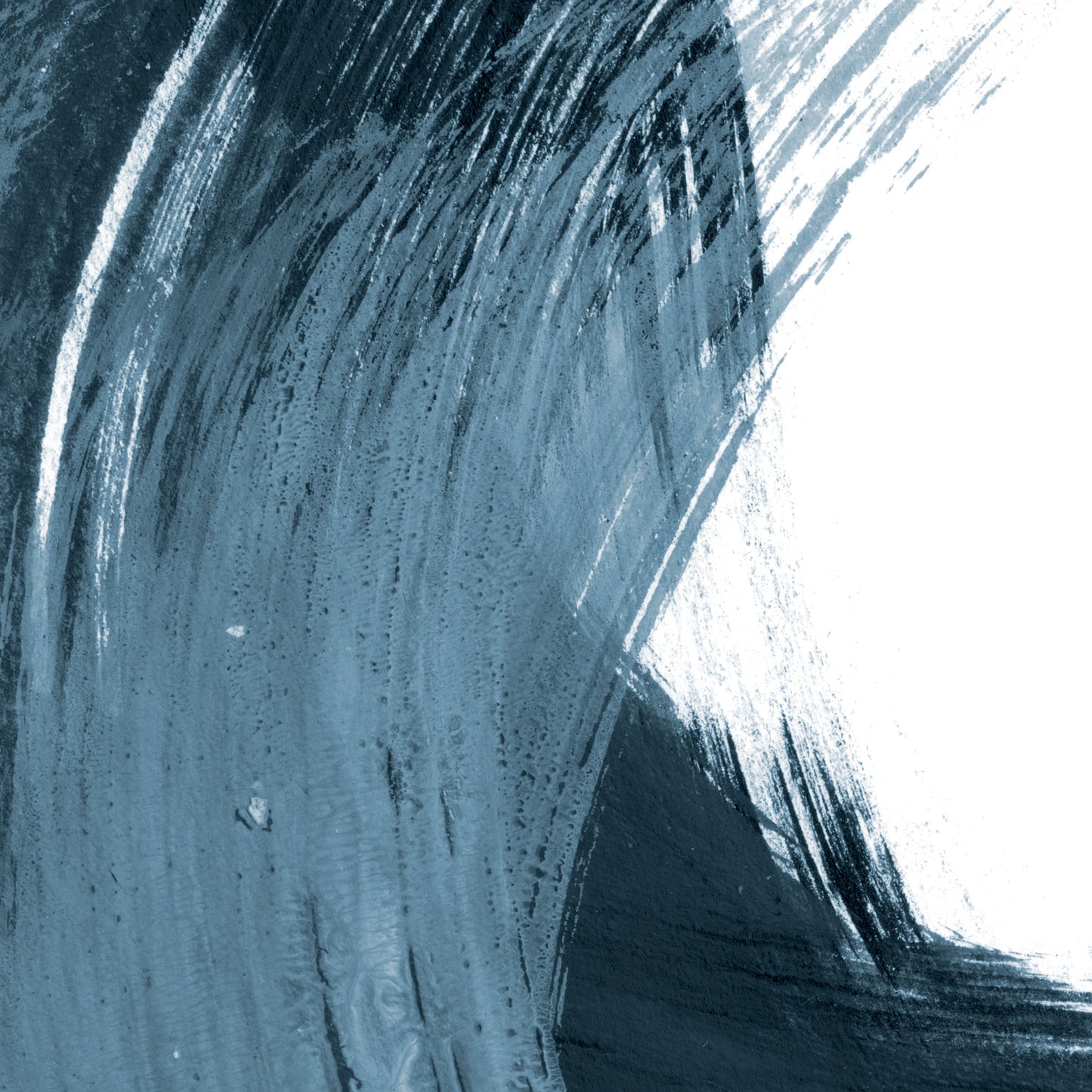 Curved Brush Stroke Blue Minimalist Abstract Painting Print