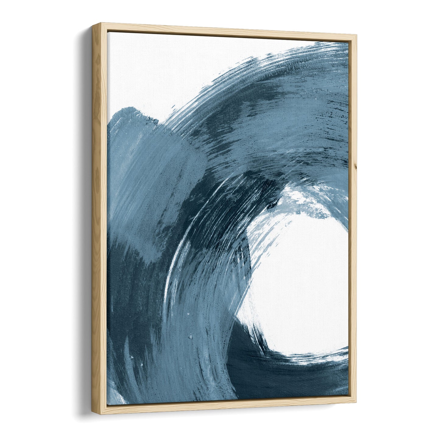 Curved Brush Stroke Blue Minimalist Abstract Painting Print