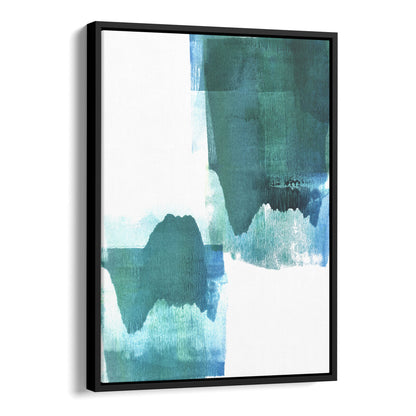 Teal Minimalist Abstract Watercolor Painting Print