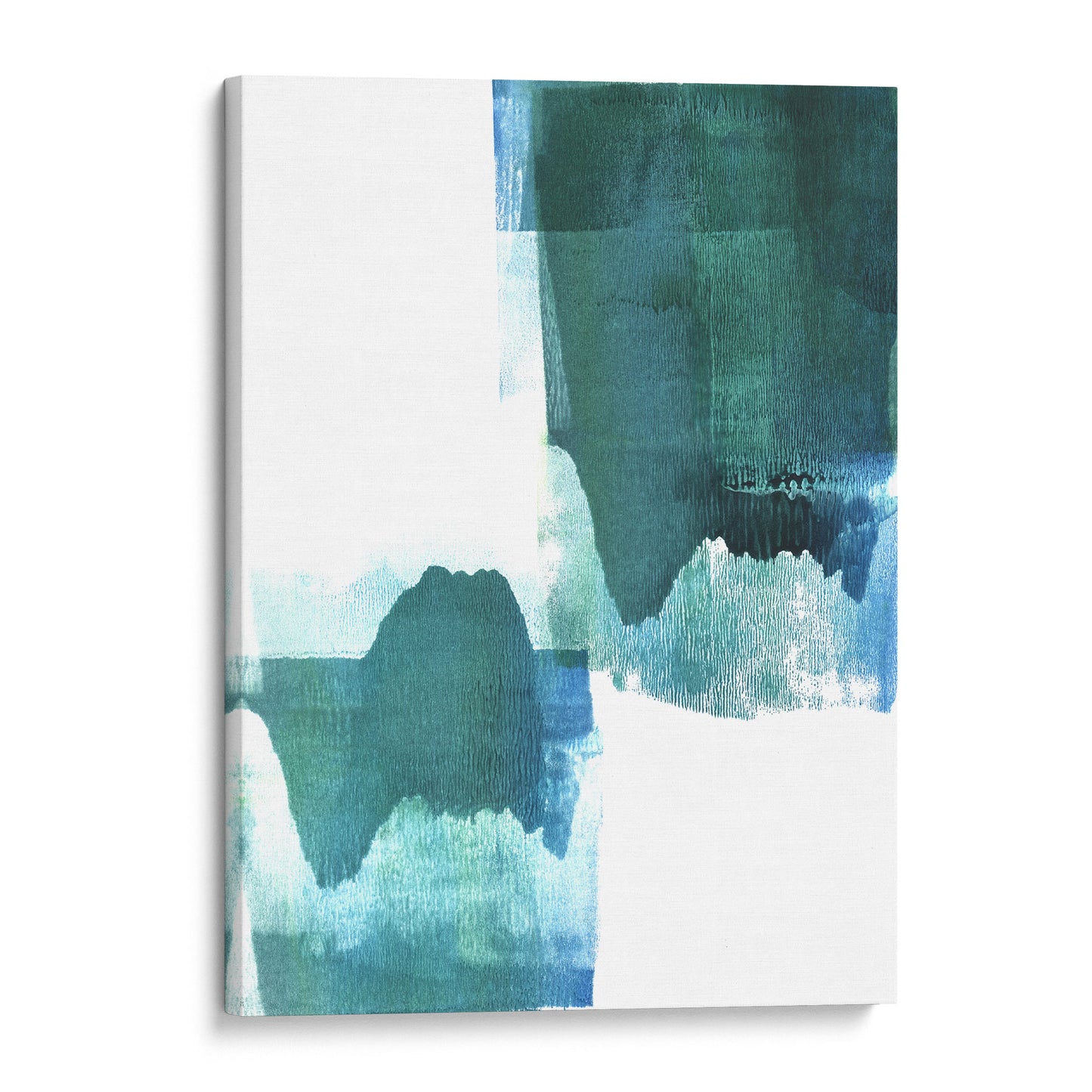 Teal Minimalist Abstract Watercolor Painting Print