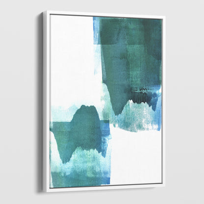 Teal Minimalist Abstract Watercolor Painting Print
