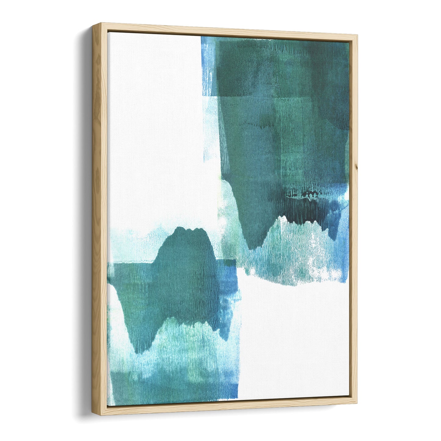 Teal Minimalist Abstract Watercolor Painting Print