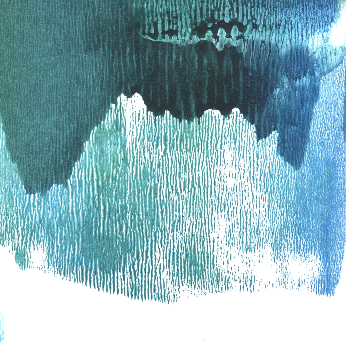 Teal Minimalist Abstract Watercolor Painting Print
