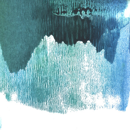 Teal Minimalist Abstract Watercolor Painting Print