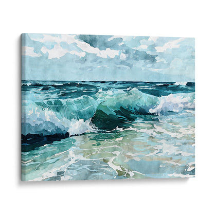 Breaking Wave Ocean Watercolor Print