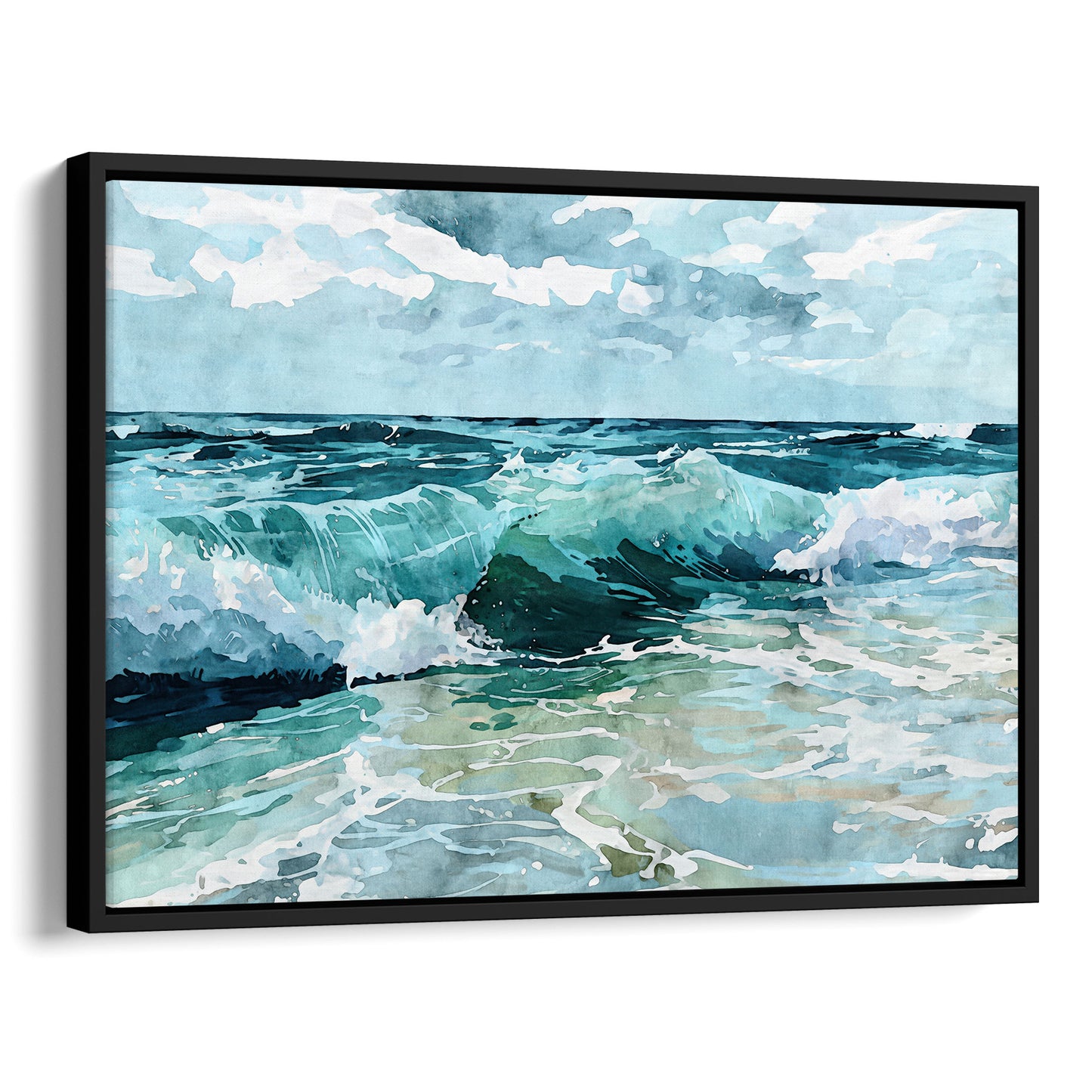 Breaking Wave Ocean Watercolor Print