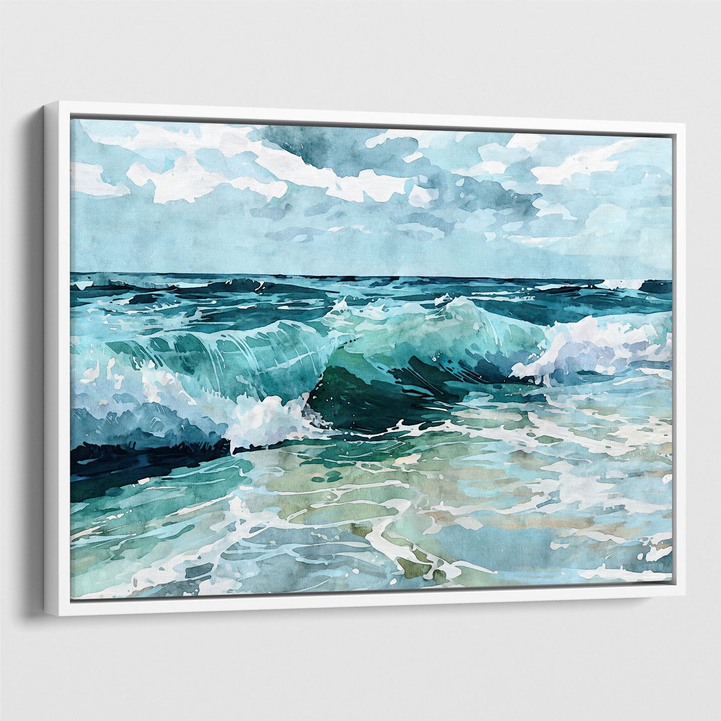 Breaking Wave Ocean Watercolor Print