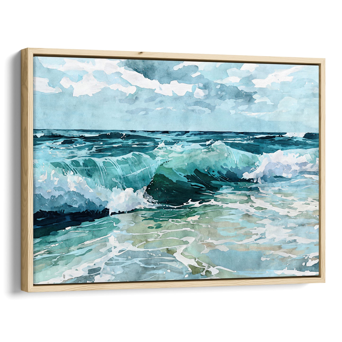 Breaking Wave Ocean Watercolor Print