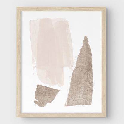 Beige and Brown Strokes Minimalist Abstract Painting Print