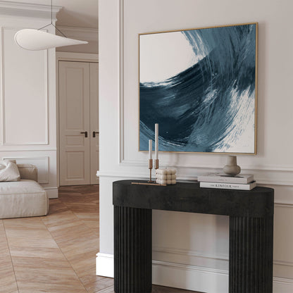 Blue Curved Brushstrokes II Print