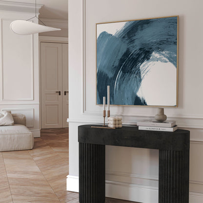 Blue Curved Brushstrokes Print