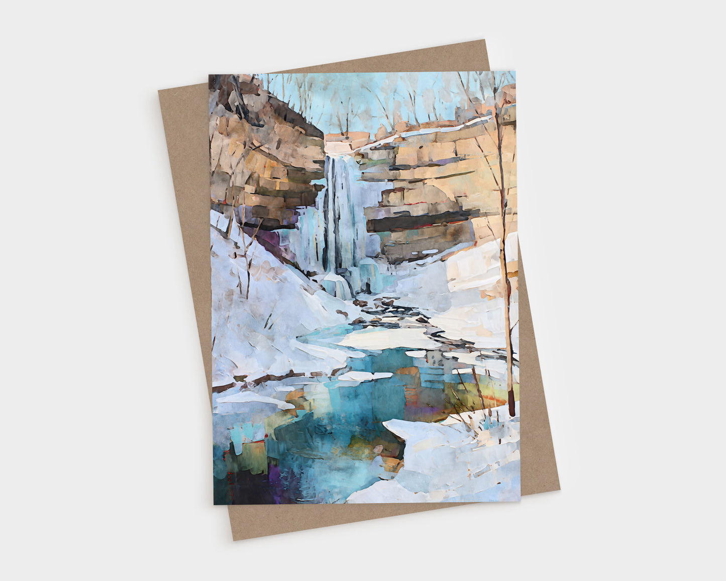 Watercolor Minnehaha Falls Winter Note Cards