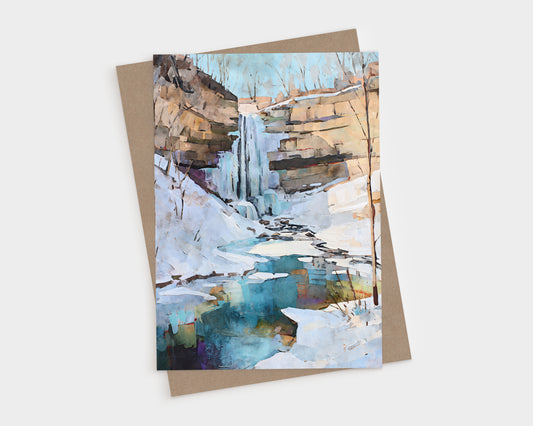 Watercolor Minnehaha Falls Winter Note Cards