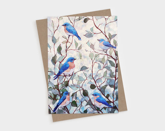 Bluebird Woodland Watercolor Note Cards