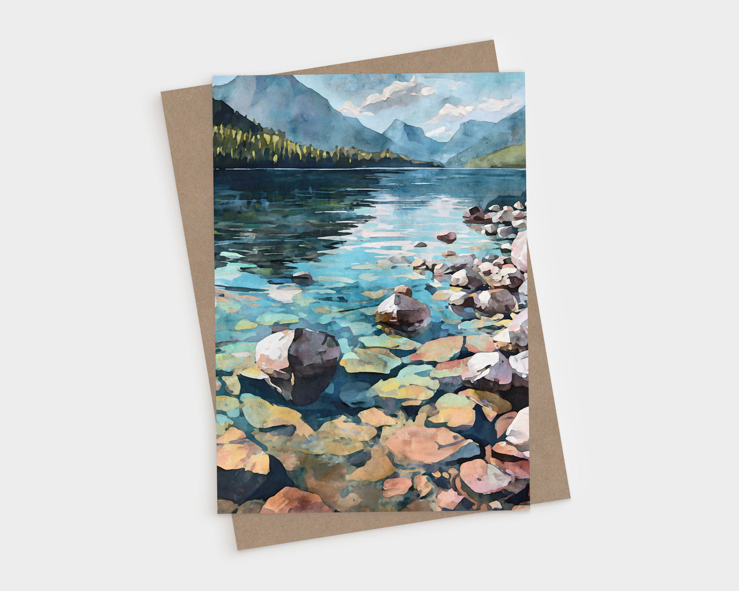 Lake McDonald Watercolor Note Cards