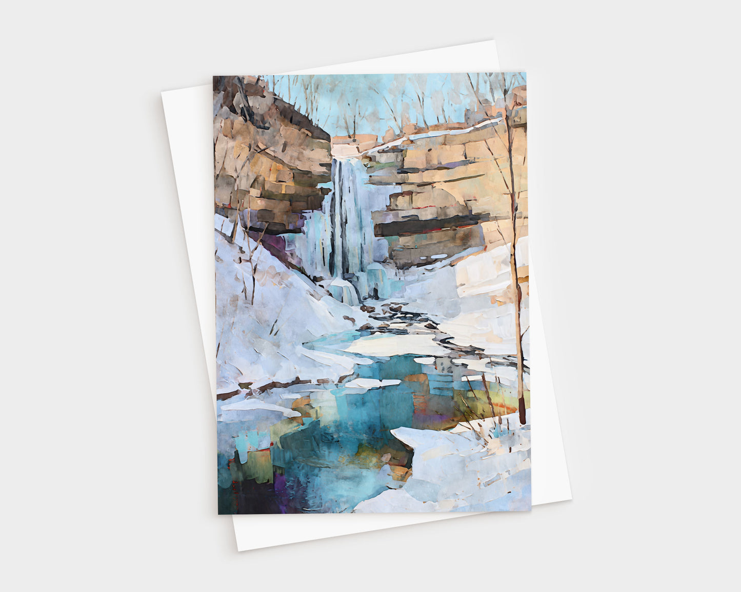 Watercolor Minnehaha Falls Winter Note Cards