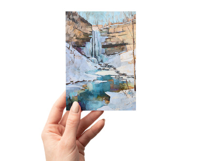Watercolor Minnehaha Falls Winter Note Cards