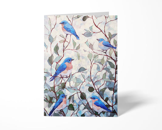 Bluebird Woodland Watercolor Note Cards
