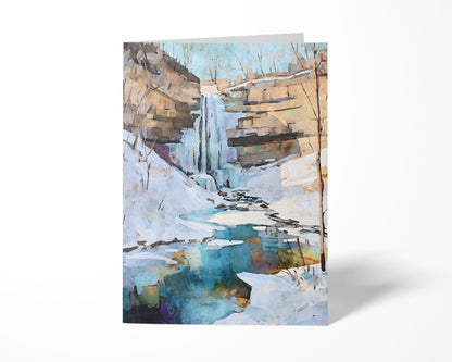 Watercolor Minnehaha Falls Winter Note Cards