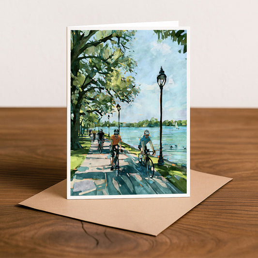 Minneapolis Chain of Lakes Bike Path Note Card
