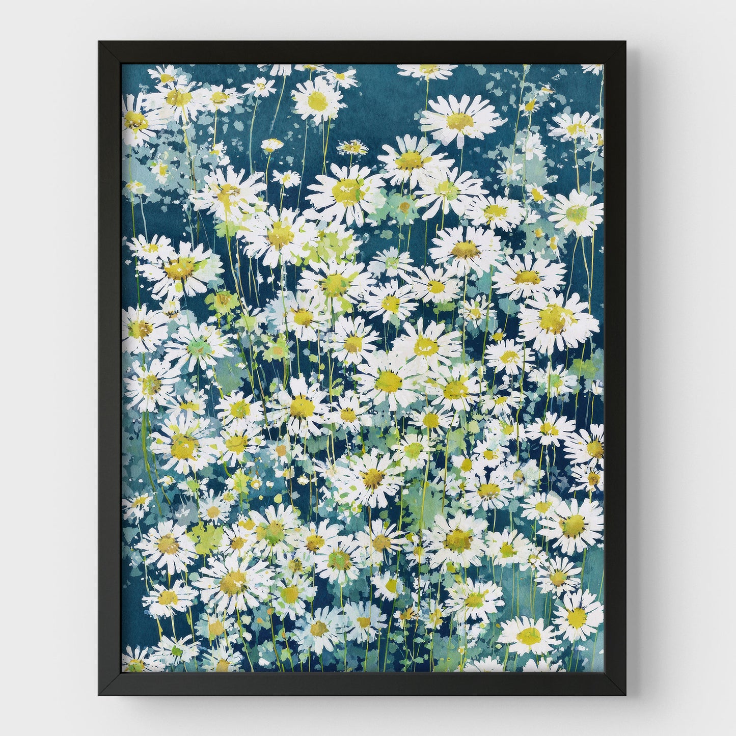 Wild Chamomile Daisies Watercolor Art Print