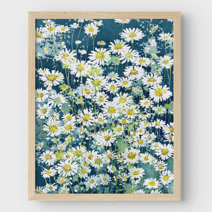 Wild Chamomile Daisies Watercolor Art Print