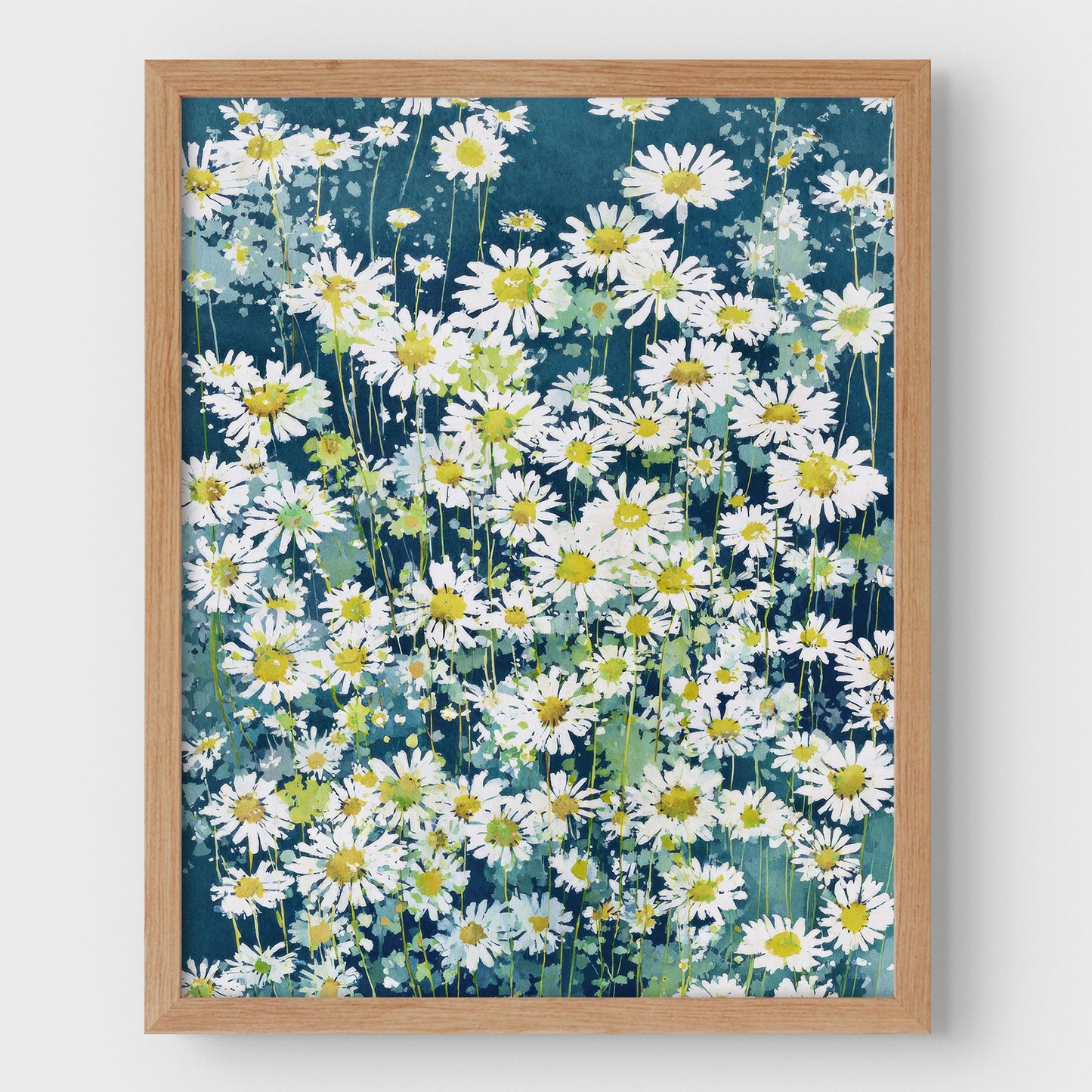Wild Chamomile Daisies Watercolor Art Print