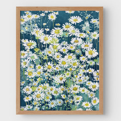 Wild Chamomile Daisies Watercolor Art Print