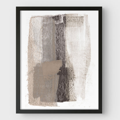 Taupe and Charcoal Abstract Painting Print