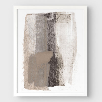 Taupe and Charcoal Abstract Painting Print