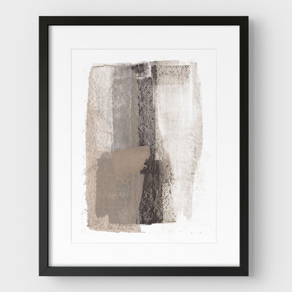 Taupe and Charcoal Abstract Painting Print