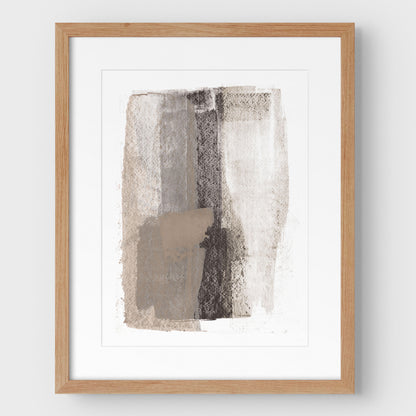 Taupe and Charcoal Abstract Painting Print
