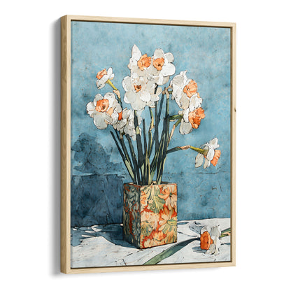 Daffodils in Floral Vase Watercolor Still Life Print